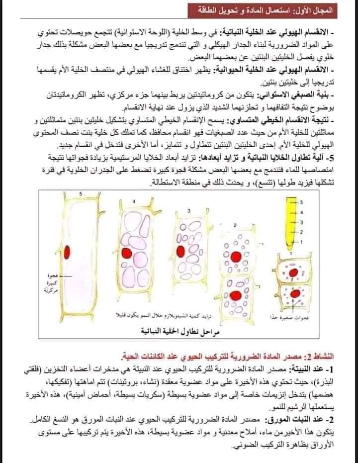 ملخص دروس الوحدة الأولى استعمال المادة والطاقة وتحديد مصدرها علوم طبيعية أولى ثانوي الفصل الأول